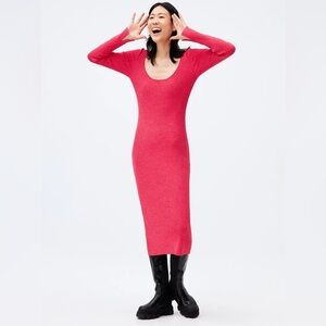 Ganni Knit Bodycon Midi Dress XS